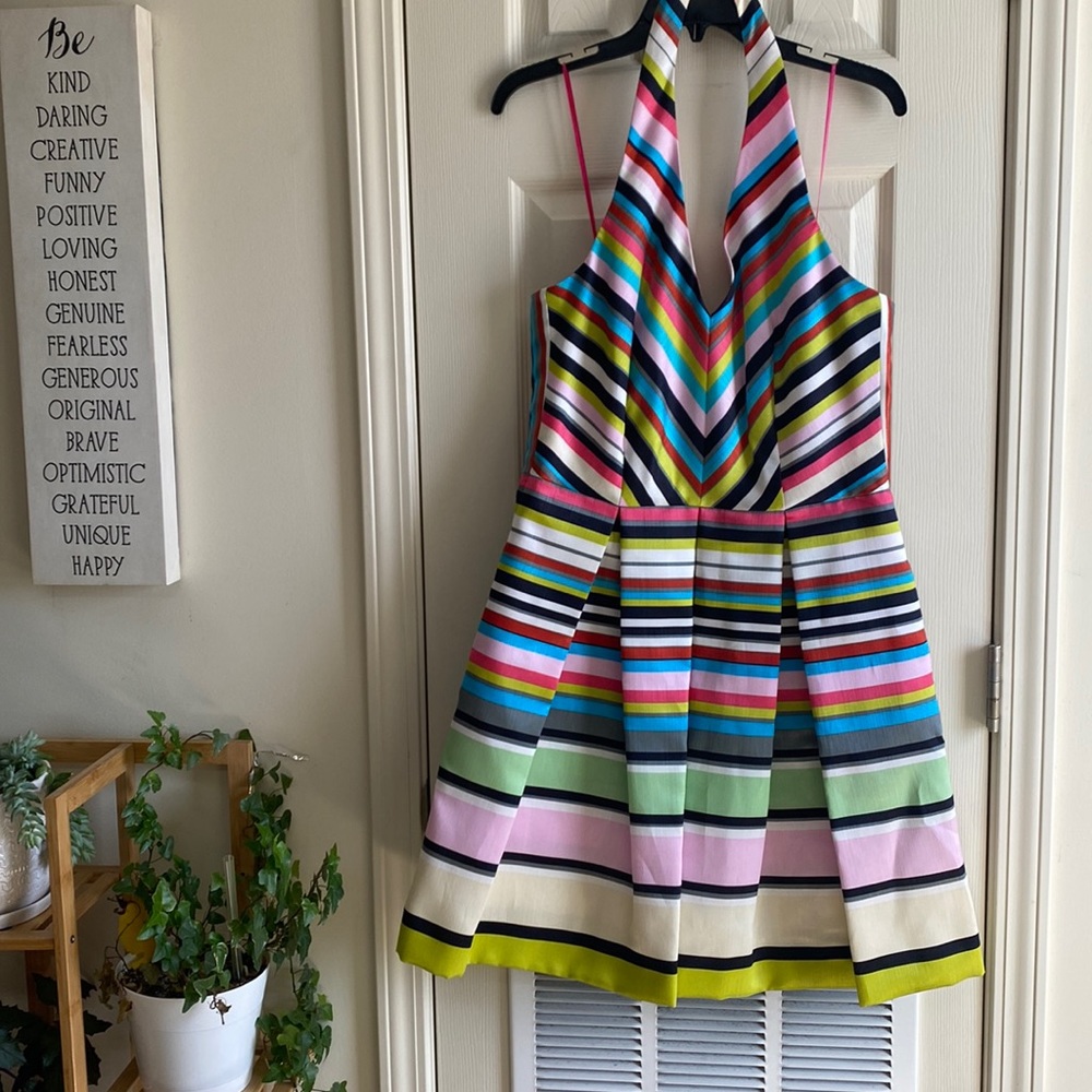 Gabby Skye striped halter dress